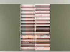 Перегородка Formato внутри проёма скрытое крепление в потолок 2 створки