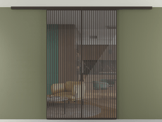 Перегородка Formato вдоль стены на потолок 2 створки