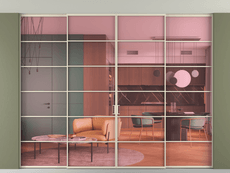 Перегородка Formato внутри проёма скрытое крепление в потолок 4 створки