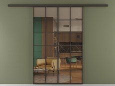 Перегородка Formato вдоль стены 2 створки