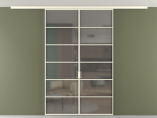 Перегородка Formato вдоль стены на потолок 2 створки