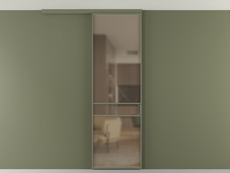 Перегородка Formato вдоль стены на потолок одностворчатая