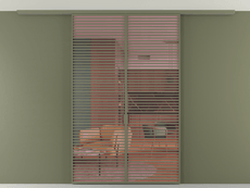 Перегородка Formato вдоль стены на потолок 2 створки