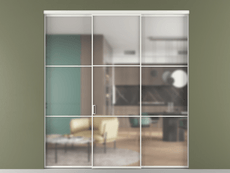 Перегородка Formato внутри проёма 3 створки