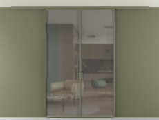 Перегородка Formato вдоль стены на потолок 2 створки