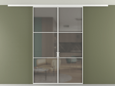 Перегородка Formato вдоль стены на потолок 2 створки