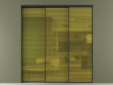 Перегородка Formato внутри проёма 3 створки с синхронным механизмом