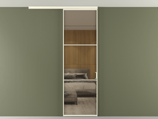 Перегородка Formato вдоль стены на потолок 1 створка