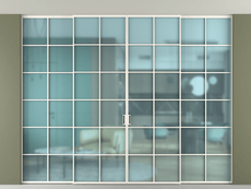 Перегородка Formato внутри проёма скрытое крепление в потолок 4 створки