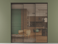 Перегородка Formato внутри проёма 3 створки с синхронным механизмом