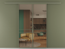 Перегородка Formato вдоль стены 2 створки