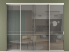 Перегородка Formato внутри проёма 4 створки с синхронным механизмом