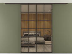 Перегородка Formato вдоль стены на потолок двустворчатая