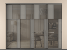 Перегородка Mosaic внутри проёма 4 створки с синхронным механизмом