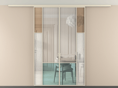 Перегородка Мозаик вдоль стены на потолок 2 створки