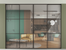 Перегородка Formato внутри проёма скрытое крепление в потолок 4 створки