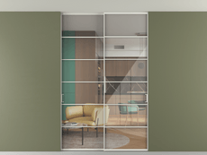 Перегородка Formato внутри проёма скрытое крепление в потолок 2 створки