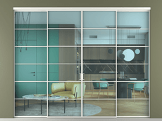 Перегородка Formato внутри проёма 4 створки