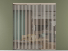 Перегородка Formato внутри проёма 3 створки с синхронным механизмом