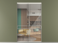 Перегородка Formato внутри проёма 2 створки