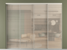 Перегородка Formato внутри проёма 4 створки с синхронным механизмом