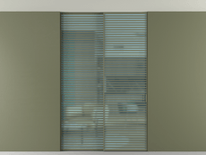 Перегородка Formato внутри проёма скрытое крепление в потолок 2 створки