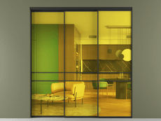 Перегородка Формато внутри проёма 3 створки с синхронным механизмом