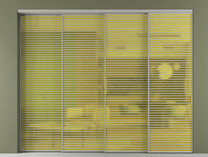 Перегородка Formato внутри проёма 4 створки с синхронным механизмом