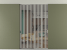 Перегородка Formato внутри проёма скрытое крепление в потолок 2 створки