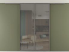 Перегородка Formato вдоль стены на потолок двустворчатая