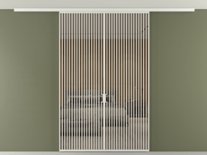 Перегородка Formato вдоль стены на потолок двустворчатая