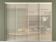 Перегородка Formato внутри проёма 4 створки с синхронным механизмом