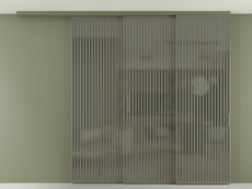 Перегородка Formato вдоль стены на потолок 3 створки с синхронным механизмом