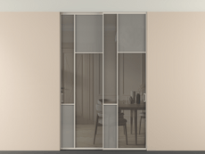 Перегородка Mosaic внутри проёма скрытое крепление в потолок 2 створки