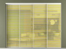 Перегородка Formato внутри проёма 4 створки с синхронным механизмом