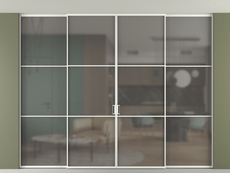 Перегородка Formato внутри проёма четырёхстворчатая со скрытым креплением в потолок