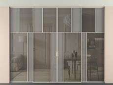 Перегородка Mosaic внутри проёма четырёхстворчатая со скрытым креплением в потолок