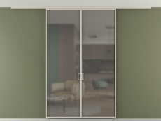 Перегородка Formato вдоль стены на потолок двустворчатая