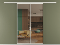 Перегородка Formato вдоль стены 2 створки