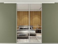 Перегородка Formato вдоль стены на потолок двустворчатая