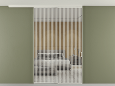 Перегородка Formato вдоль стены на потолок 2 створки с синхронным механизмом