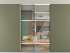 Перегородка Formato внутри проёма скрытое крепление в потолок 2 створки