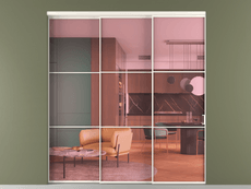 Перегородка Formato внутри проёма 3 створки с синхронным механизмом