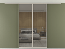 Перегородка Formato вдоль стены на потолок двустворчатая