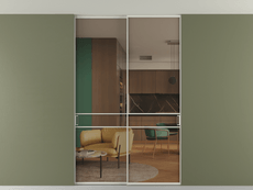 Перегородка Formato внутри проёма двустворчатая со скрытым креплением в потолок