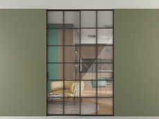 Перегородка Formato внутри проёма скрытое крепление в потолок 2 створки