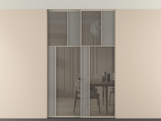 Перегородка Mosaic внутри проёма двустворчатая со скрытым креплением в потолок