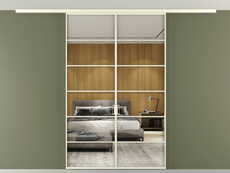 Перегородка Formato вдоль стены на потолок двустворчатая