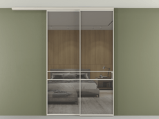 Перегородка Formato вдоль стены на потолок 2 створки с синхронным механизмом