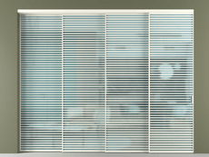 Перегородка Formato внутри проёма 4 створки с синхронным механизмом